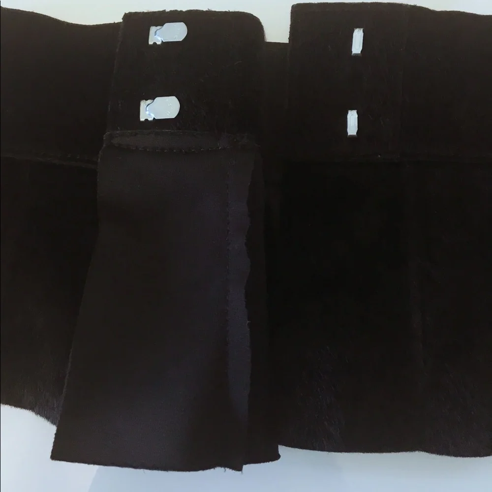 Black Flare Faux Fur Belt for Teenagers